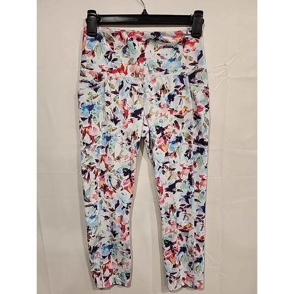 Reebok Confetti Floral Super Soft Capri‎ Womens S, Athletic Wear  Fitness - Picture 1 of 7